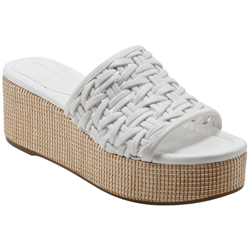 SOLD ✨HP✨ NIB Marc Fisher Womens Bashina White Woven Slip On Platform Sandals